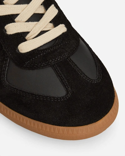 Maison Margiela Men Black Leather And Suede Replica Sneakers In Black