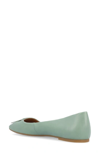 Journee Collection Zimia Square Buckle Flat In Sage