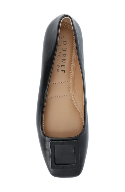 Journee Collection Zimia Square Buckle Flat In Black