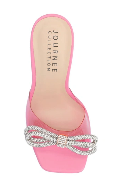 Journee Collection Fenella Embellished Clear Strap Stiletto Sandal In Pink