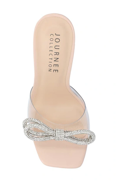 Journee Collection Fenella Embellished Clear Strap Stiletto Sandal In Nude