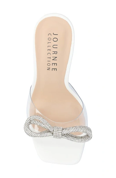 Journee Collection Fenella Embellished Clear Strap Stiletto Sandal In White