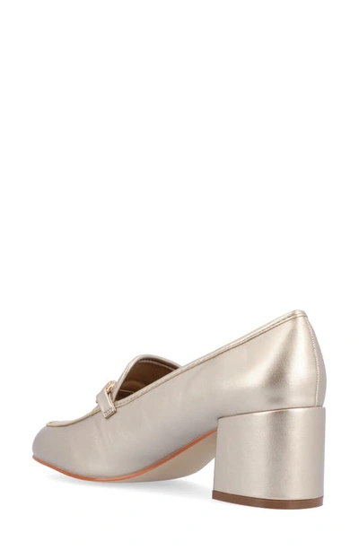 Journee Collection Nysaa Womens Square Closed Toe Block Heel Pumps In Gold