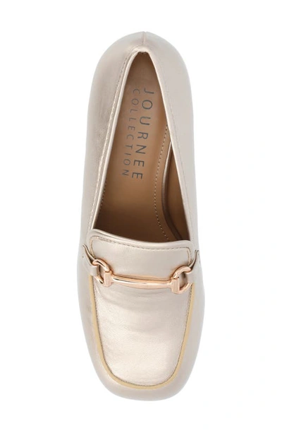 Journee Collection Nysaa Womens Square Closed Toe Block Heel Pumps In Gold