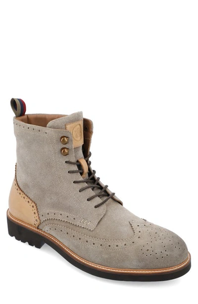 Shop Thomas & Vine Welch Wingtip Leather Boot In Taupe