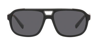 Shop Dolce & Gabbana Dg6179 252581 Navigator Polarized Sunglasses In Grey