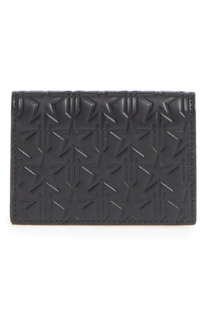 Givenchy 'trident' Embossed Leather Card Case In Black