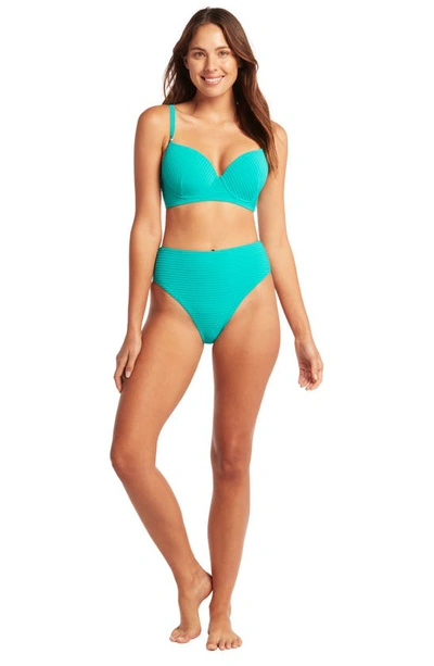 Sea Level Molded Underwire Bikini Top In Aqua