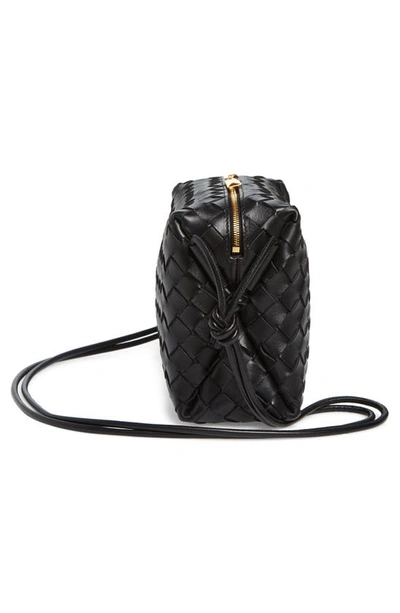 Shop Bottega Veneta Large Loop Intrecciato Leather Shoulder Bag In 8425 Black-gold