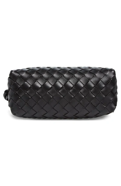 Bottega Veneta Large Loop Intrecciato Leather Shoulder Bag In 8425 Black-gold