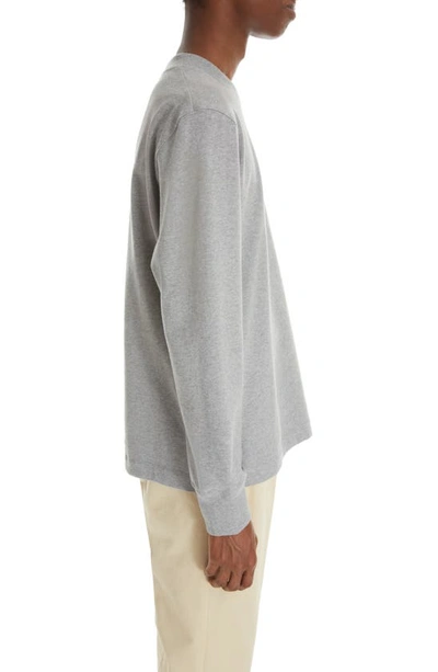 Shop Ami Alexandre Mattiussi Embroidered Logo Organic Cotton Sweatshirt In Heather Grey