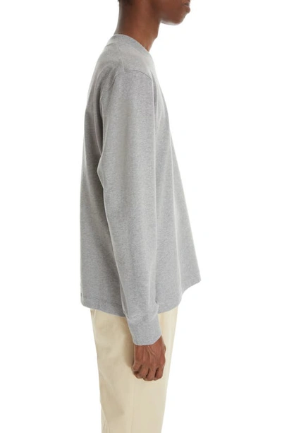 Ami Alexandre Mattiussi Ami Paris Ami De Coeur Logo Embroidered Long-sleeved T-shirt In Heather Grey