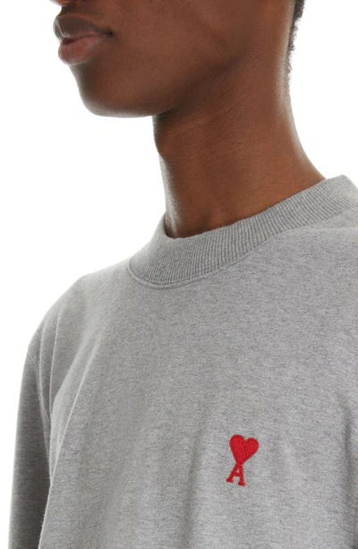 Shop Ami Alexandre Mattiussi Embroidered Logo Organic Cotton Sweatshirt In Heather Grey
