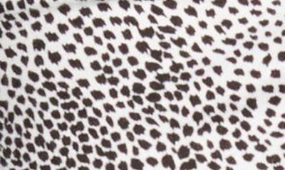 Loveappella Spot Print Ruched Knit Miniskirt In Ivory/ Black