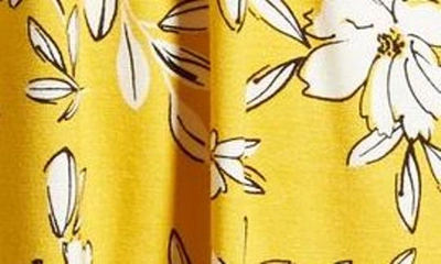 Loveappella Floral Tie Back Surplice V-neck Knit Minidress In Sunflower