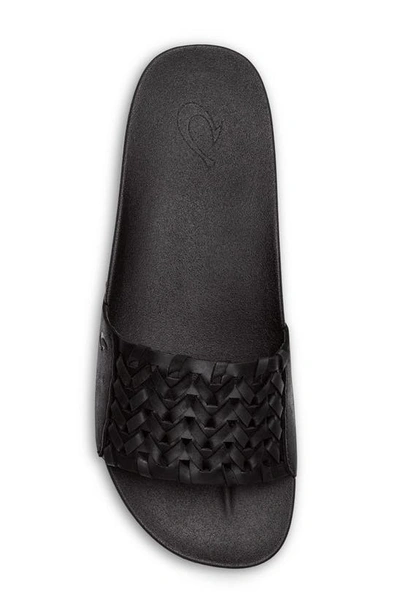 Olukai Kamola Slide Sandal In Black / Black
