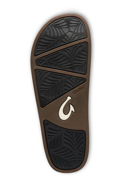 Shop Olukai Kamola Slide Sandal In Black / Black