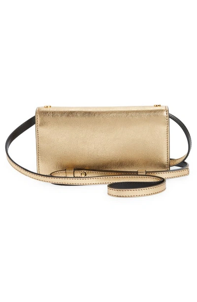 Shop Tom Ford Mini Metallic Leather Crossbody Bag In Gold