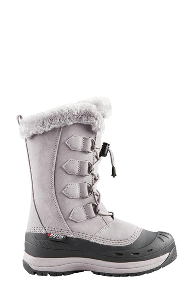 Shop Baffin Chloe Waterproof Winter Boot With Faux Fur Trim In Coastal Grey