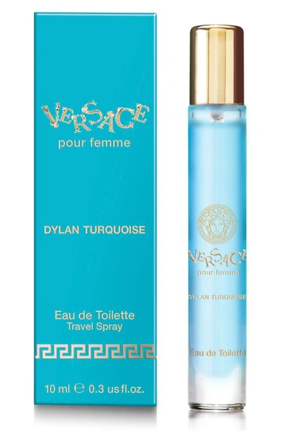 Shop Versace Dylan Turquoise Eau De Toilette, 0.30 oz In Travel 0.30oz