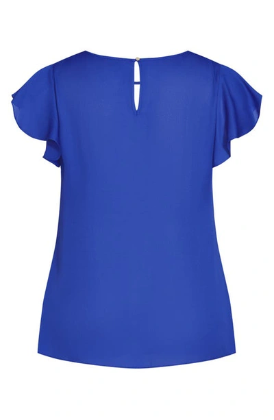 Shop City Chic Sweet Waterfall Top In Royal Blue