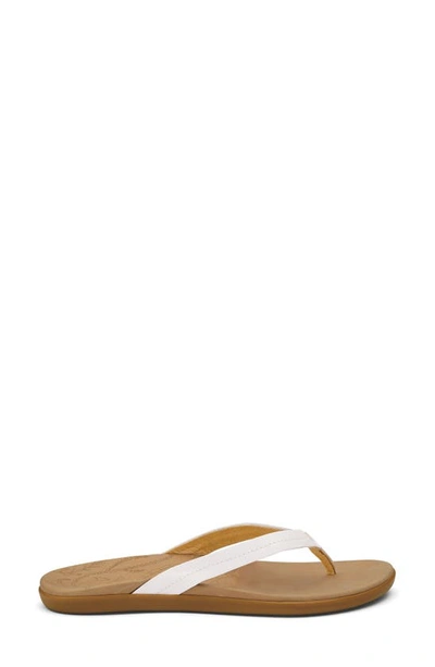 Shop Olukai Honu Flip Flop In Bright White / Golden Sand
