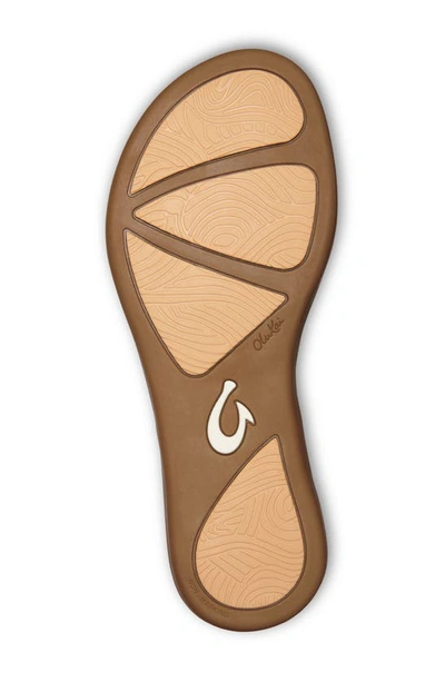 Olukai Honu Flip Flop In Bright White / Golden Sand