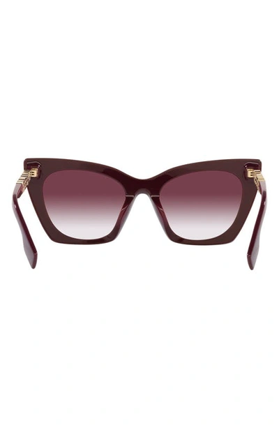Shop Burberry 52mm Cat Eye Sunglasses In Bordeaux