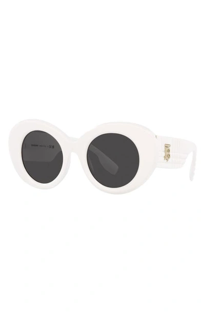 Burberry Monogram Round Acetate & Plastic Sunglasses In White