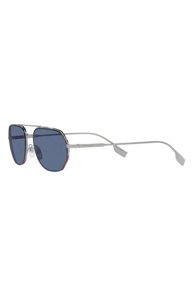 Shop Burberry 57mm Aviator Sunglasses In Gunmetal