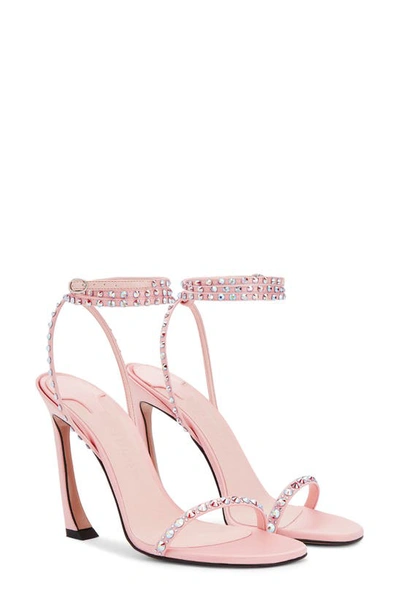 Shop Piferi Fade Crystal Embellished Ankle Wrap Sandal In Pink