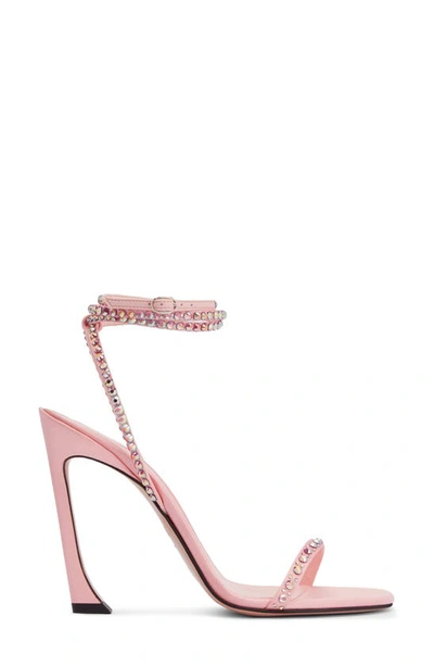 Shop Piferi Fade Crystal Embellished Ankle Wrap Sandal In Pink