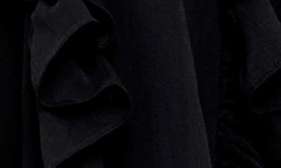Endless Rose Ruffle Long Sleeve Chiffon Minidress In Black