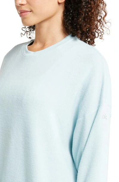 Shop Alo Yoga Soho Pullover In Chalk Blue