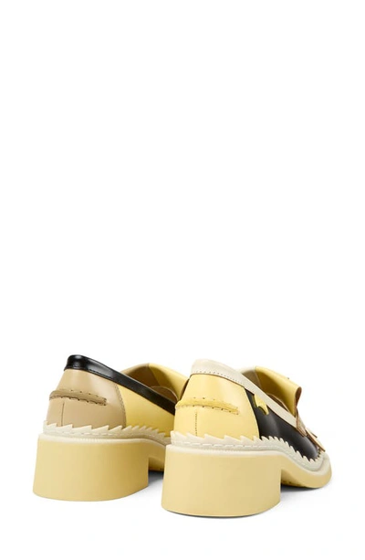Shop Camper Twins Mismatched Kiltie Loafer In Yellow Multi