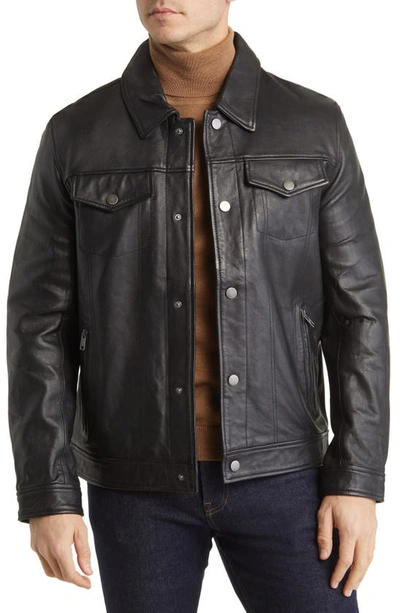 Frye Men's Classic Leather Snap-front Trucker Jacket In Dark Brown |  ModeSens