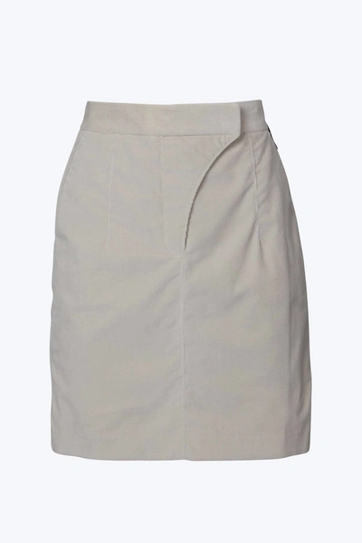 Shop Landscape Stretch Cotton-corduroy Skirt In Bone In Beige