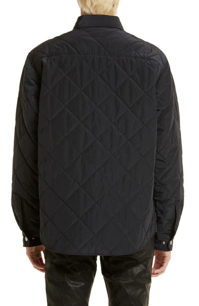 Shop John Elliott Jupiter Oversize Diamond Quilted Nylon Overshirt In Black