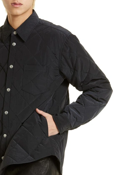 Shop John Elliott Jupiter Oversize Diamond Quilted Nylon Overshirt In Black