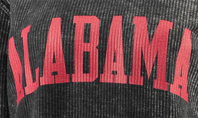 Shop Pressbox Black Alabama Crimson Tide Comfy Cord Vintage Wash Basic Arch Pullover Sweatshirt