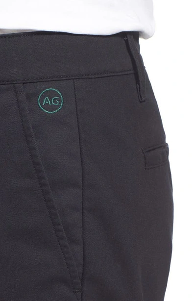 Shop Ag Green Label 'the Canyon' Flat Front Performance Shorts In Caviar