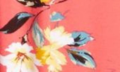 Loveappella Floral Print Sleeveless Jersey Maxi Dress In Coral