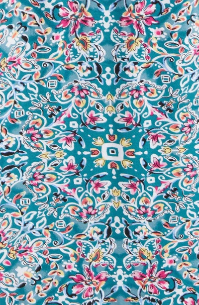 Loveappella Floral Paisley Print Sleeveless Jersey Maxi Dress In Teal