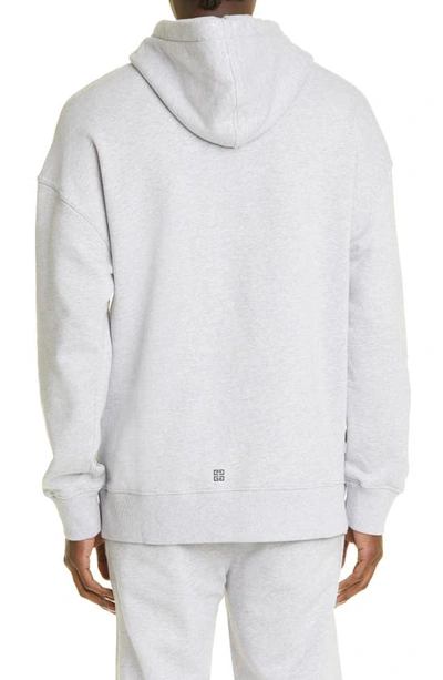 Shop Givenchy Slim Fit Logo Graphic Hoodie In Light Grey Melange