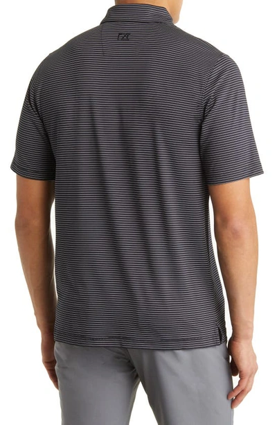Cutter & Buck Forge Drytec Pencil Stripe Performance Polo In Black