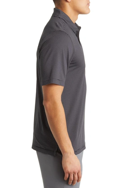 Cutter & Buck Forge Drytec Pencil Stripe Performance Polo In Black