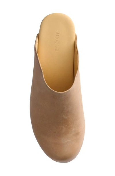 Shop Nisolo Leather Platform Clog In Almond