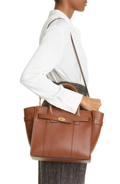 Mulberry Small Zip Bayswater Leather Tote In Oak