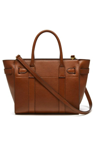 Shop Mulberry Small Zip Bayswater Leather Tote In Oak