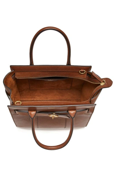 Shop Mulberry Small Zip Bayswater Leather Tote In Oak